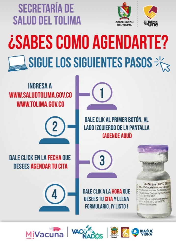 Si tiene 60 años o mas, agende su cita para la vacuna contra el Covid 19 en Ibagué. 2