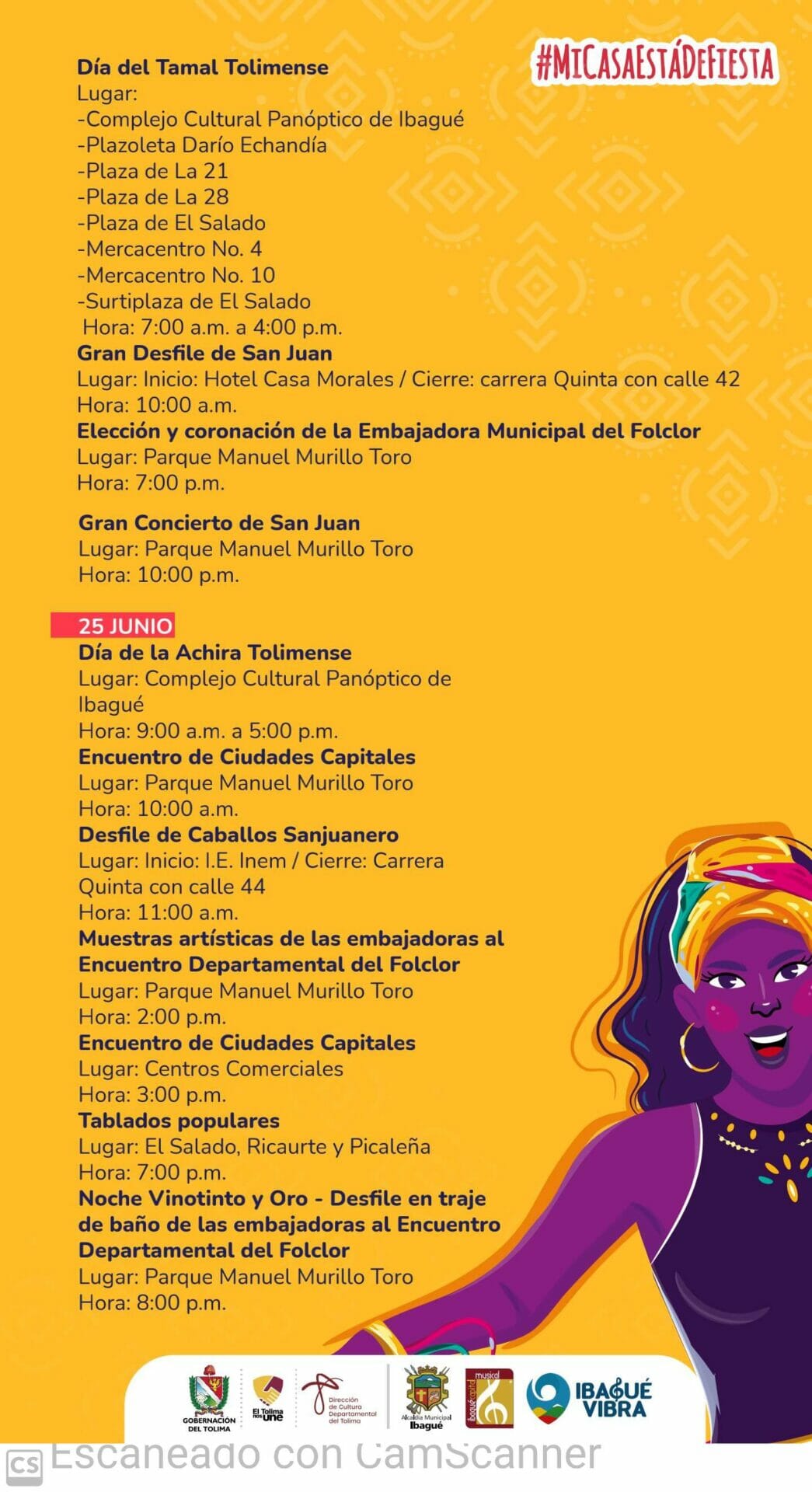 Prográmese! Esta es la agenda general del 48º Festival Folclórico Colombiano. 4
