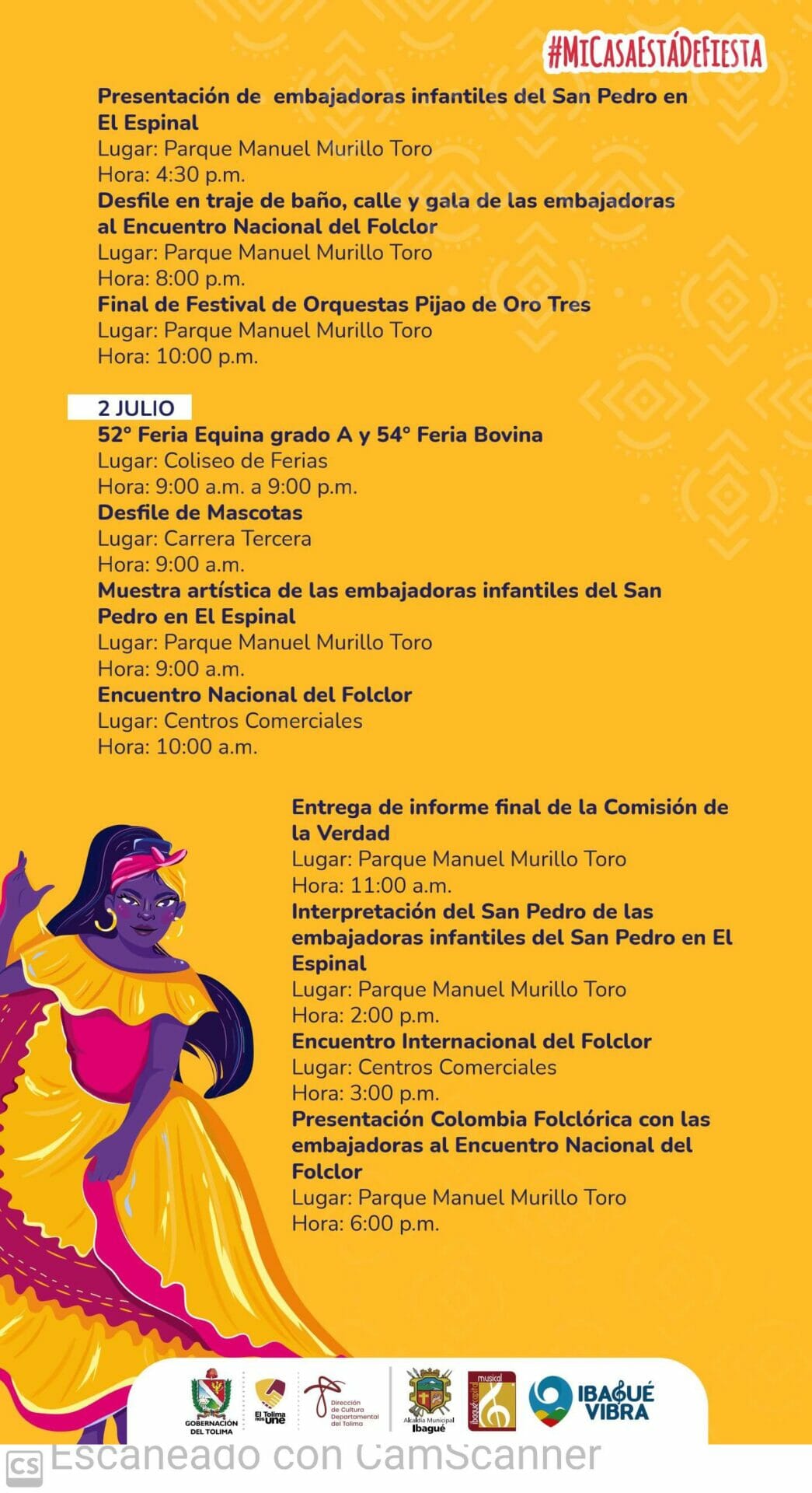 Prográmese! Esta es la agenda general del 48º Festival Folclórico Colombiano. 6