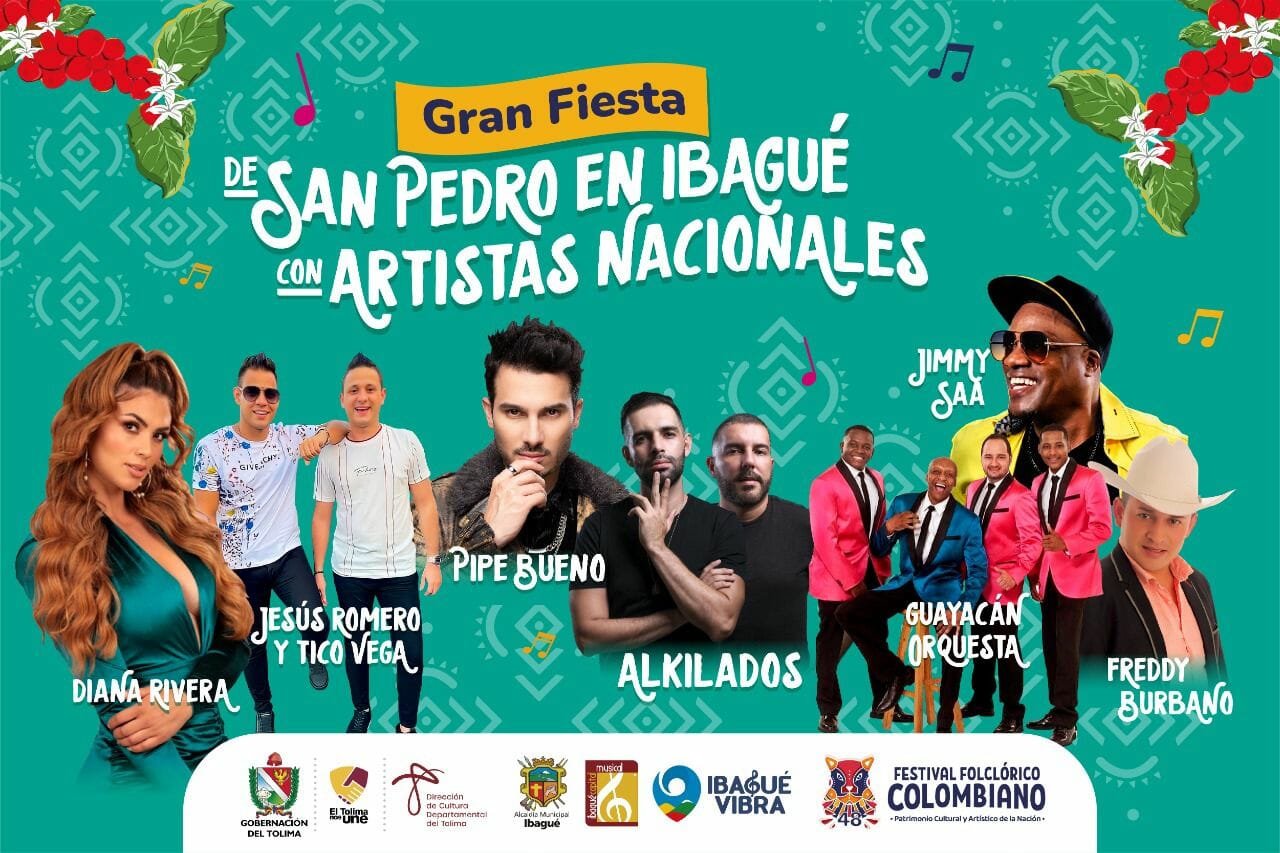 Guayacán, Pipe Bueno y cuatro artistas nacionales más se suman a la fiesta Sampedrina en Ibagué. 1