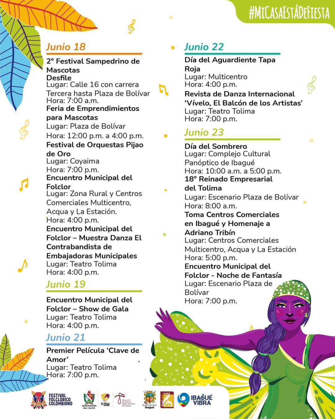 ¡Ya vienen las fiestas de Ibagué! Conozca la programación del 49° Festival Folclórico Colombiano. 5