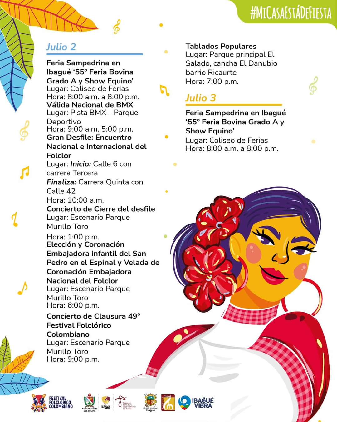 ¡Ya vienen las fiestas de Ibagué! Conozca la programación del 49° Festival Folclórico Colombiano. 9