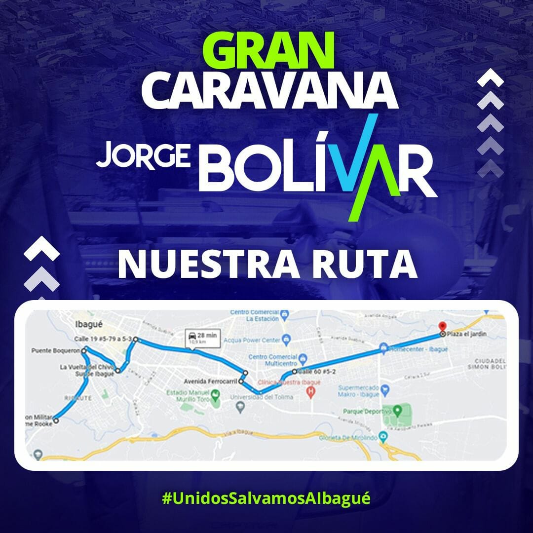 Este sábado 15 de julio de 2023 será la Gran Caravana de inscripción de la candidatura de Jorge Bolívar. 2