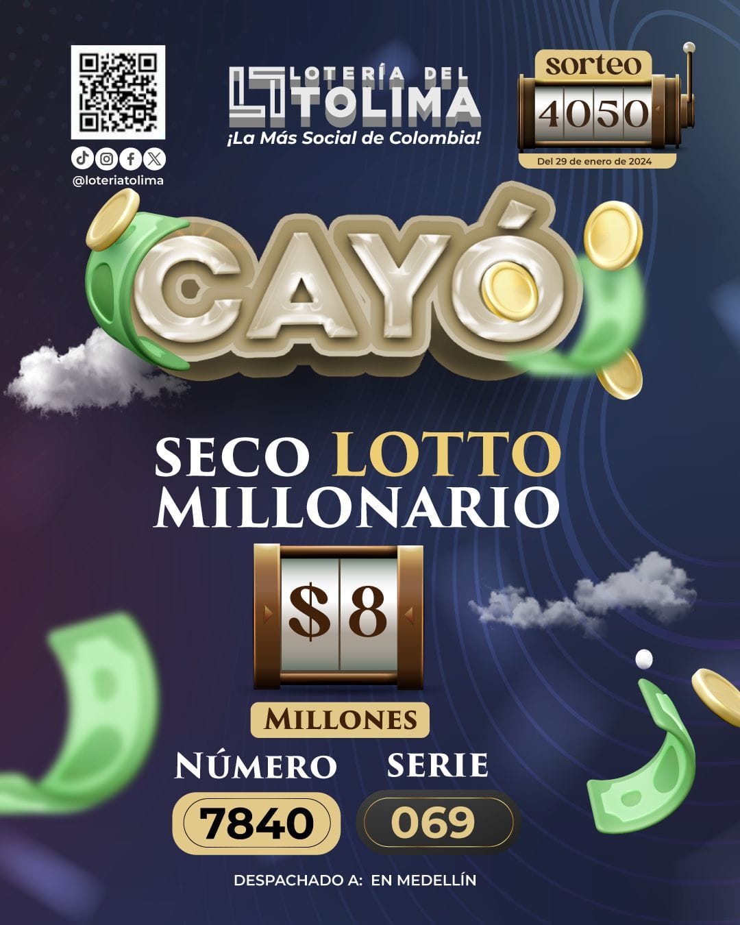 Lotería del Tolima rompe récord de ventas en enero. 1