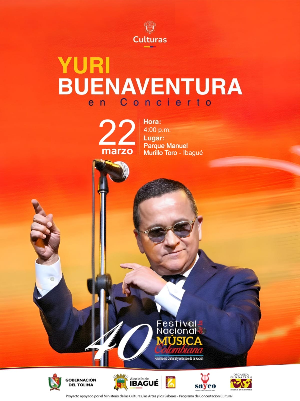 Está a la venta la boletería para el gran concierto de clausura del 40° Festival Nacional de la Música Colombiana* 1